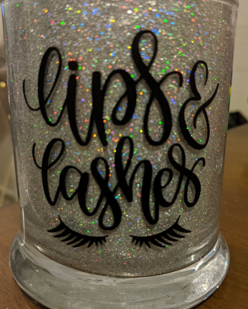 Silver holographic makeup brush holder